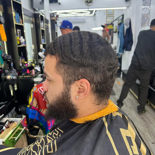 Fade with beard trim at Adelbi's Barbershop, Bronx